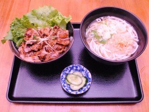 カルビ丼とうどんのセット201510